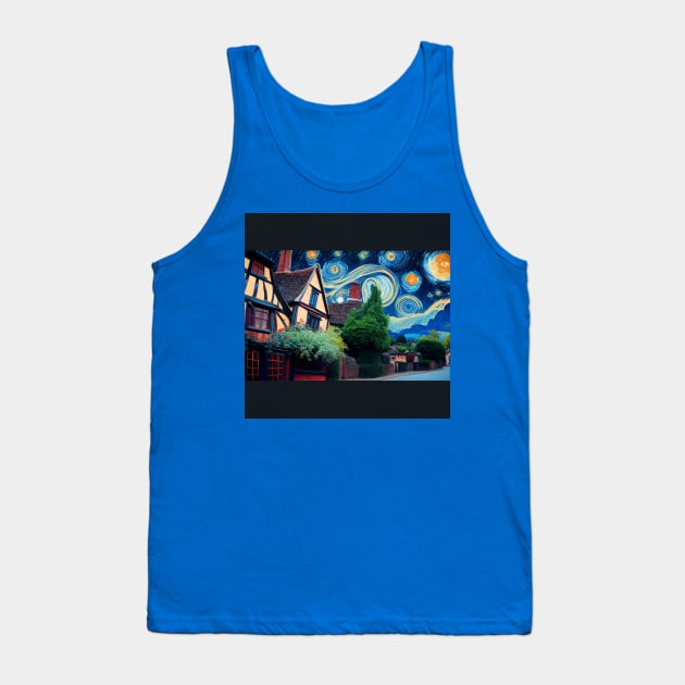 Starry Night Over Godric's Hollow Tank Top by Grassroots Green